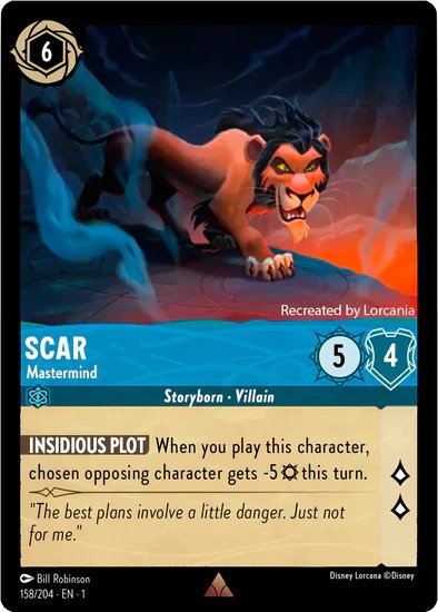 Lorcana - Scar (Mastermind) - 158/204 - Rare - The First Chapter - Top CollectiblesCollectible CardsLorcana