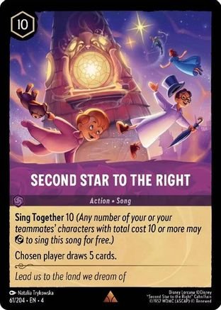Lorcana - Second Star to the Right - 61/204 - Rare - Ursula's Return Top Collectibles Lorcana - Second Star to the Right - 61/204 - Rare - Ursula's Return Top Collectibles