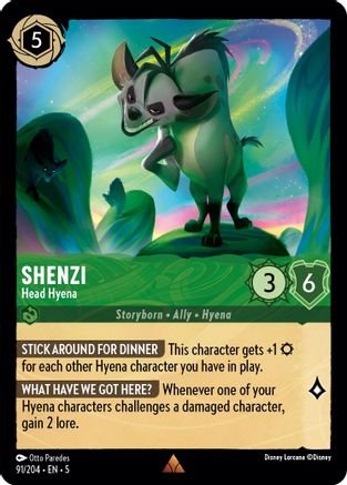 Lorcana - Shenzi (Head Hyena) - 91/204 - Rare - Shimmering Skies - Top CollectiblesCollectible CardsLorcana