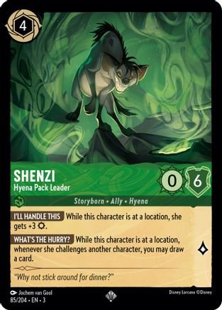 Lorcana - Shenzi (Hyena Pack Leader) - 85/204 - Super Rare - Into the Inklands - Top CollectiblesCollectible CardsLorcana