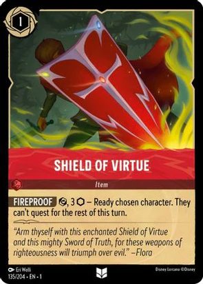 Lorcana - Shield of Virtue - 135/204 - Uncommon - The First Chapter - Top CollectiblesCollectible CardsLorcana