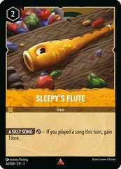 Lorcana - Sleepy's Flute - 34/204 - Rare - Rise of the Floodborn - Top CollectiblesCollectible CardsLorcana