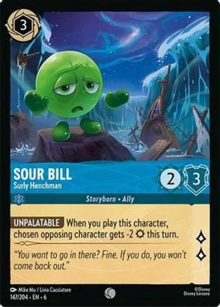 Lorcana - Sour Bill (Surly Henchman) - 147/204 - Common - Azurite Sea - Top CollectiblesCollectible CardsLorcana