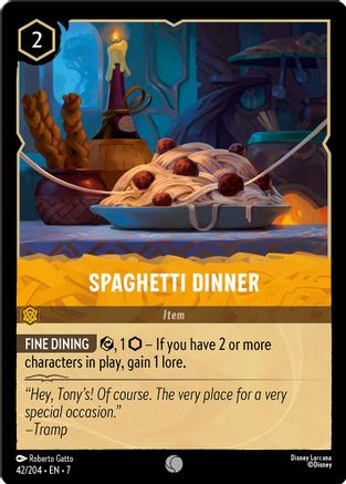 Lorcana - Spaghetti Dinner - 42/204 - Common - Archazia's Island - Top CollectiblesCollectible CardsLorcana