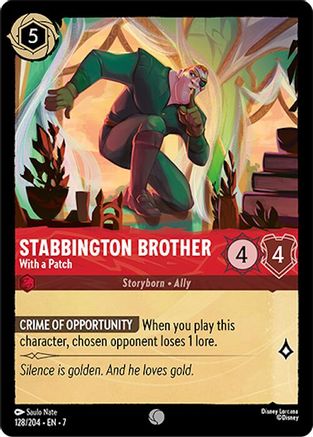 Lorcana - Stabbington Brother (With a Patch) - 128/204 - Common - Archazia's Island - Top CollectiblesCollectible CardsLorcana