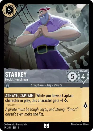 Lorcana - Starkey (Hook's Henchman) - 191/204 - Uncommon - The First Chapter - Top CollectiblesCollectible CardsLorcana