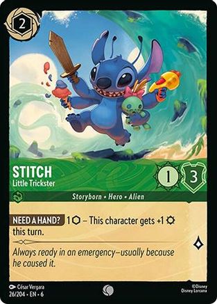 Lorcana - Stitch (Little Trickster) - 26/204 - Common - Azurite Sea - Top CollectiblesCollectible CardsLorcana