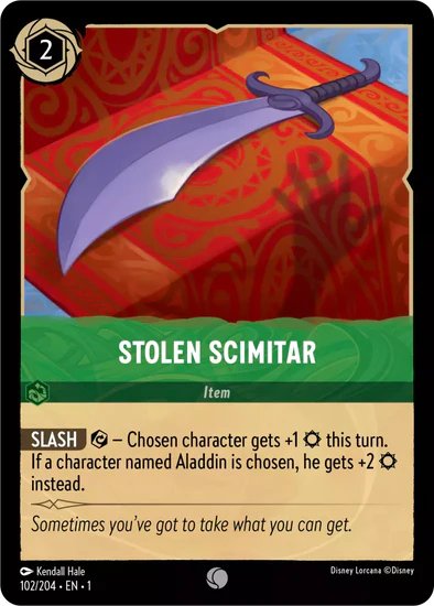 Lorcana - Stolen Scimitar - 102/204 - Common - The First Chapter - Top CollectiblesCollectible CardsLorcana