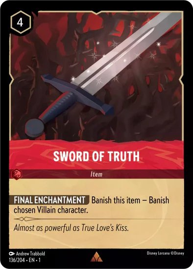 Lorcana - Sword of Truth - 136/204 - Rare - The First Chapter - Top CollectiblesCollectible CardsLorcana