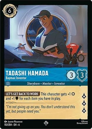 Lorcana - Tadashi Hamada (Baymax Inventor) - 153/204 - Super Rare - Azurite Sea - Top CollectiblesCollectible CardsLorcana