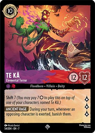 Lorcana - Te Ka (Elemental Terror) - 54/204 - Super Rare - Archazia&