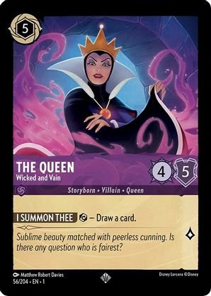 Lorcana - The Queen (Wicked and Vain) - 56/204 - Super Rare - The First Chapter - Top CollectiblesCollectible CardsLorcana