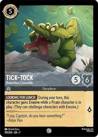 Lorcana - Tick - Tock (Relentless Crocodile) - 191/204 - Common - Archazia's Island - Top CollectiblesCollectible CardsLorcana