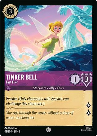 Lorcana - Tinker Bell (Fast Flier) - 43/204 - Common - Azurite Sea - Top CollectiblesCollectible CardsLorcana