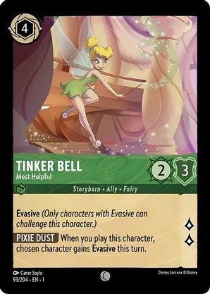 Lorcana - Tinker Bell (Most Helpful) - 93/204 - Common - The First Chapter - Top CollectiblesCollectible CardsLorcana