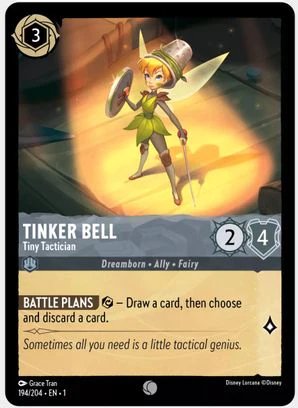 Lorcana - Tinker Bell (Tiny Tactician) - 194/204 - Common - The First Chapter - Top CollectiblesCollectible CardsLorcana