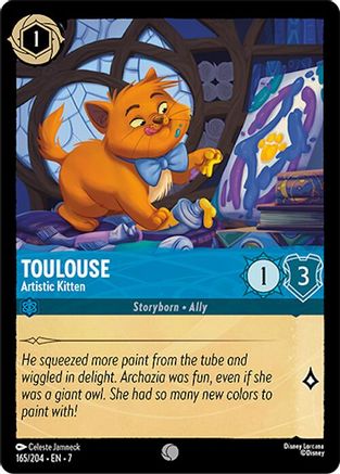 Lorcana - Toulouse (Artistic Kitten) - 165/204 - Common - Archazia's Island - Top CollectiblesCollectible CardsLorcana