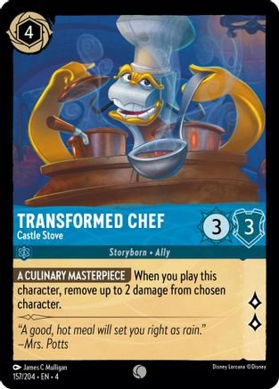 Lorcana - Transformed Chef (Castle Stove) - 157/204 - Common - Ursula's Return - Top CollectiblesCollectible CardsLorcana