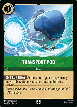 Lorcana - Transport Pod - 100/204 - Uncommon - Azurite Sea - Top CollectiblesCollectible CardsLorcana