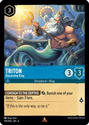 Lorcana - Triton (Discerning King) - 159/204 - Rare - 145/204 - Uncommon - Ursula's Return - Top CollectiblesCollectible CardsLorcana