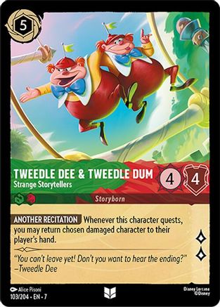 Lorcana - Tweedledee & Tweedledum (Strange Storytellers) - 103/204 - Uncommon - Archazia's Island - Top CollectiblesCollectible CardsLorcana