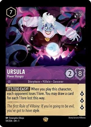 Lorcana - Ursula (Power Hungry) - 59/204 - Legendary - The First Chapter - Top CollectiblesCollectible CardsLorcana