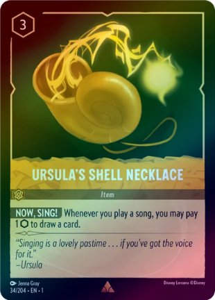 Lorcana - Ursula's Shell Necklace - 34/204 - Rare (Foil) - The First Chapter (Copy) - Top CollectiblesCollectible CardsLorcana