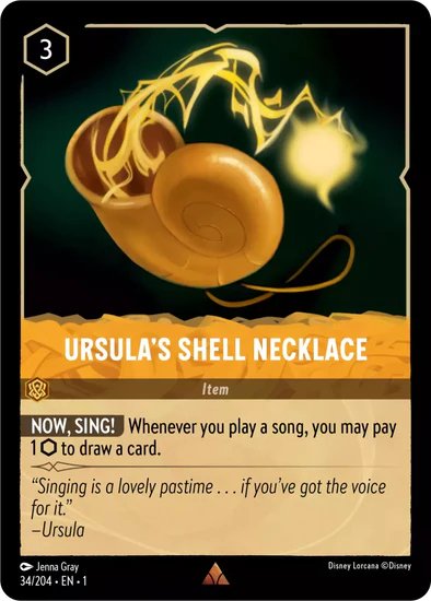 Lorcana - Ursula's Shell Necklace - 34/204 - Rare - The First Chapter - Top CollectiblesCollectible CardsLorcana