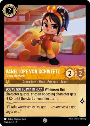 Lorcana - Vanellope von Schweetz (Candy Mechanic) - 9/204 - Common - Shimmering Skies - Top CollectiblesCollectible CardsLorcana