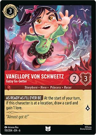 Lorcana - Vanellope von Schweetz (Gutsy Go - Getter) - 110/204 - Uncommon - Azurite Sea - Top CollectiblesCollectible CardsLorcana