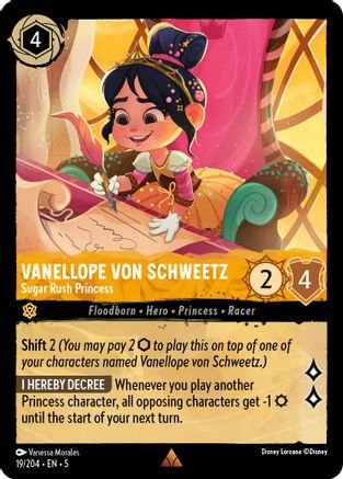 Lorcana - Vanellope von Schweetz (Sugar Rush Princess) - 19/204 - Rare - Shimmering Skies - Top CollectiblesCollectible CardsLorcana