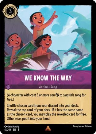 Lorcana - We Know the Way - 61/204 - Rare - Shimmering Skies - Top CollectiblesCollectible CardsLorcana