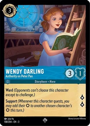 Lorcana - Wendy Darling (Authority on Peter Pan) - 158/204 - Super Rare - Into the Inklands - Top CollectiblesCollectible CardsLorcana