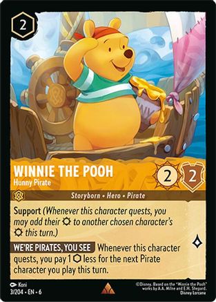 Lorcana - Winnie the Pooh (Hunny Pirate) - 3/204 - Rare - Azurite Sea - Top CollectiblesCollectible CardsLorcana