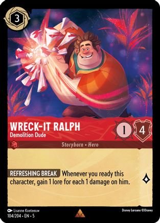 Lorcana - Wreck - It Ralph (Demolition Dude) - 104/204 - Rare - Shimmering Skies - Top CollectiblesCollectible CardsLorcana