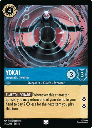 Lorcana - Yokai (Enigmatic Inventor) - 143/204 - Uncommon - Azurite Sea - Top CollectiblesCollectible CardsLorcana