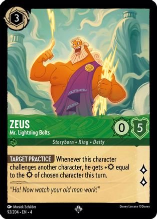 Lorcana - Zeus (Mr. Lightning Bolts) - 92/204 - Super Rare - Ursula&