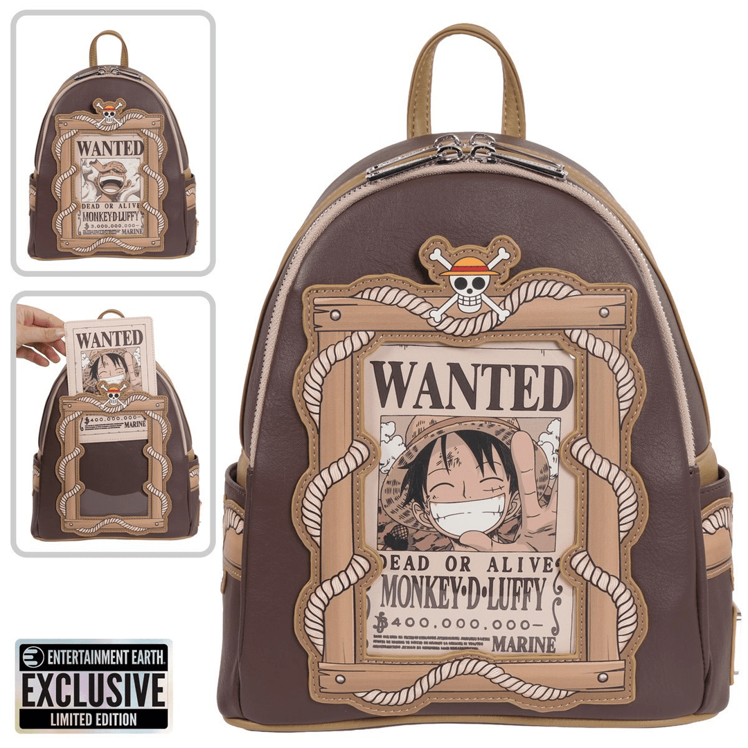 Loungefly - One Piece Wanted Dead or Alive Monkey D. Luffy Mini - Backpack *Entertainment Earth Exclusive* - Top CollectiblesBackpackLoungefly