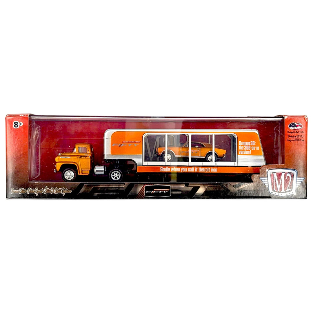 M2 Machines - 1959 Chevrolet Spartan LCF &amp; 1967 Chevrolet Camaro SS/RS - 2017 Auto-Haulers Series - Top CollectiblesDiecastM2 Machines