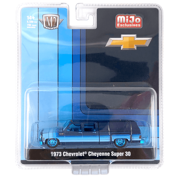 M2 Machines - 1973 Chevrolet Cheyenne Super 30 Dually with Camper Shell – Blue *Chase* - Top CollectiblesDiecastM2 Machines