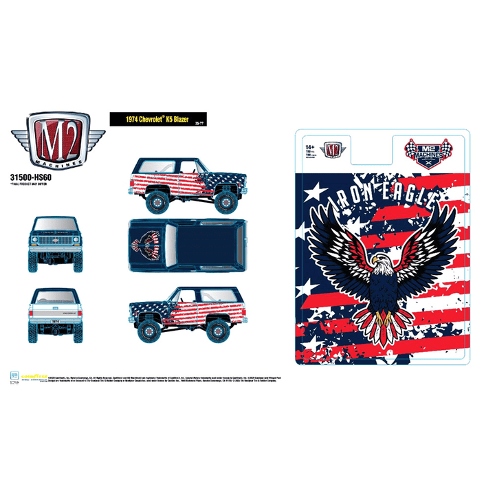 M2 Machines - 1974 Chevrolet K5 Blazer “Iron Eagle” – Hobby Exclusive *Pre - Order* - Top CollectiblesDiecastM2 Machines