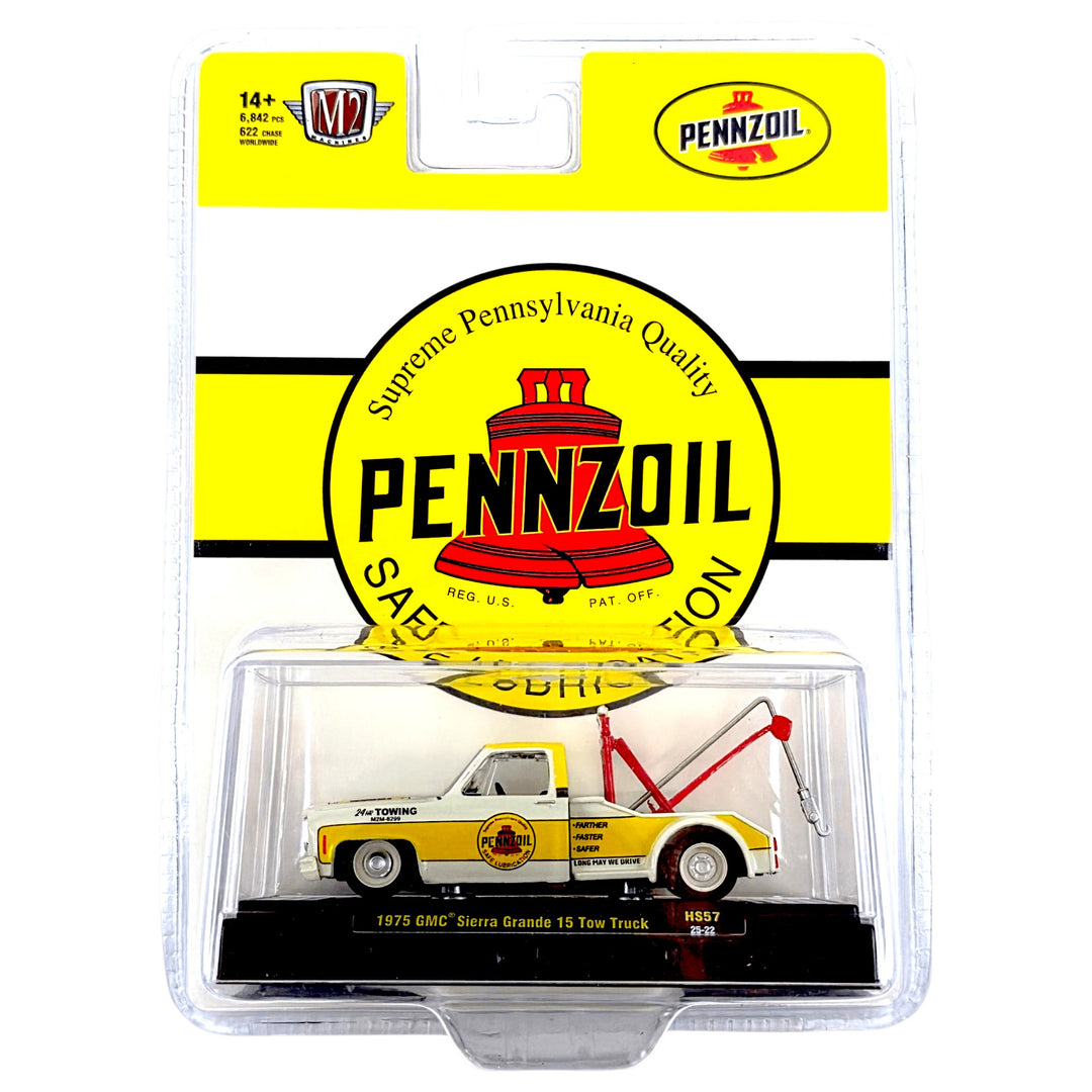 M2 Machines - 1975 GMC Sierra Grande 15 Tow Truck Penzoil – Yellow - Hobby Exclusive