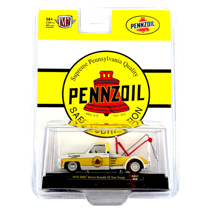 M2 Machines - 1975 GMC Sierra Grande 15 Tow Truck Penzoil – Yellow - Hobby Exclusive