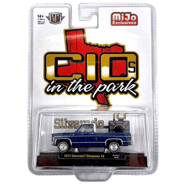 M2 Machines - 1977 Chevrolet Cheyenne 10 – Blue – C10s In The Park – MiJo Exclusives Limited Edition - Top CollectiblesDiecastM2 Machines