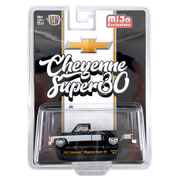 M2 Machines - 1977 Chevrolet Cheyenne Super 30 Pickup Truck – Black and White Two Tone *Sold - Out in Pre - Order* - Top CollectiblesDiecastM2 Machines