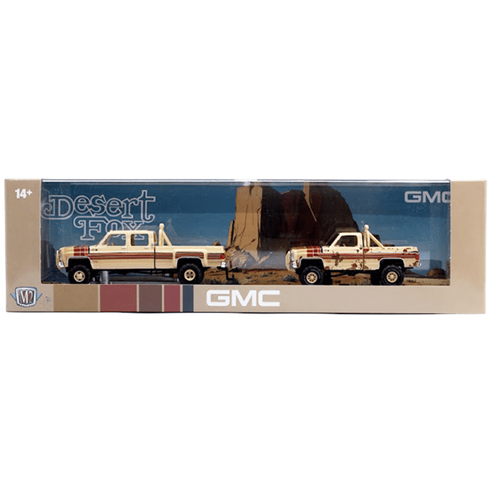 M2 Machines - 1977 GMC Sierra Classic 3500 4x4 & 1977 GMC Sierra Grande 15 "Desert Fox" - 2026 Auto - Haulers Series - Top CollectiblesDiecastM2 Machines