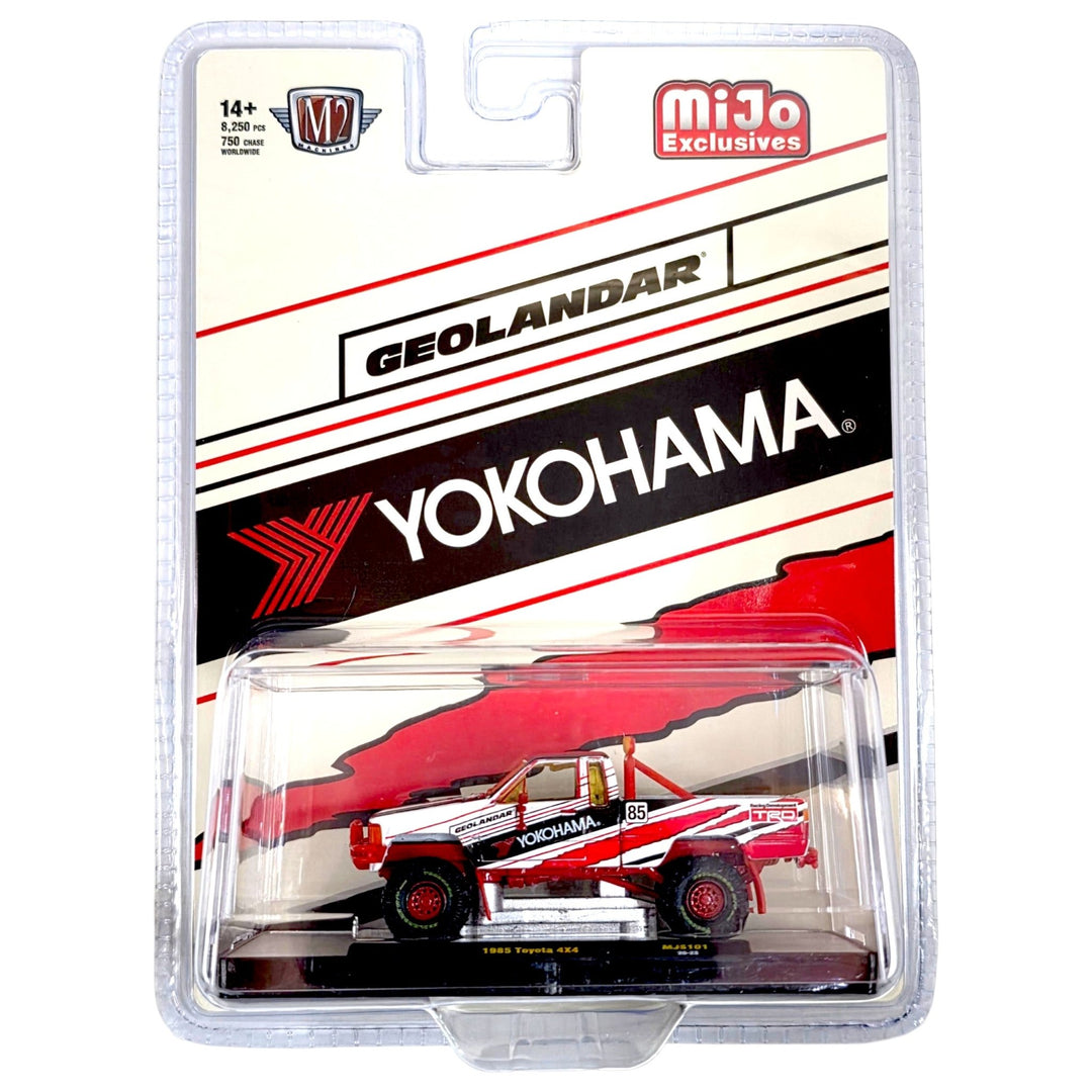 M2 Machines - 1985 Toyota 4×4 Off-Road Pickup Yokohama Geolandar – White – MiJo Exclusives *Chase* - Top CollectiblesDiecastM2 Machines