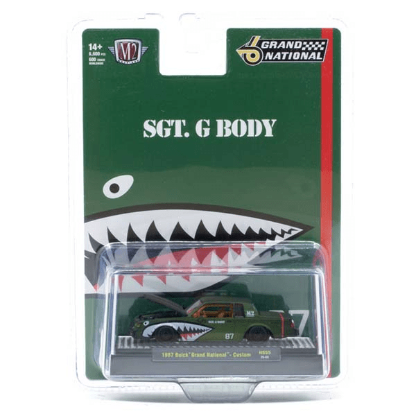 M2 Machines - 1987 Buick Grand National Shark Mouth – Primer Green – Hobby Exclusives - Top CollectiblesDiecastM2 Machines