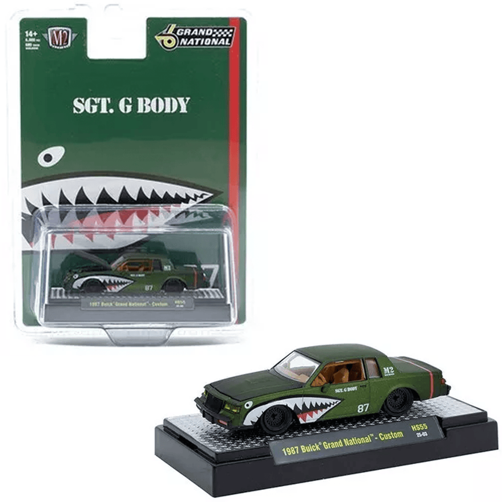 M2 Machines - 1987 Buick Grand National Shark Mouth – Primer Green – Hobby Exclusives - Top CollectiblesDiecastM2 Machines