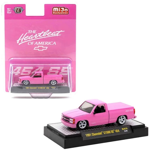 M2 Machines - 1991 Chevrolet C1500 SS 454 Pickup Truck – Semi Gloss Pink - Top CollectiblesDiecastM2 Machines